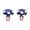 Blue, variant on MATROOY 10Pcs 13x13mm Mushroom Bead Smiling Face Lampwork Spacer Loose Bead-Dark Red