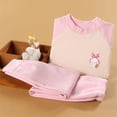 thumbnail image 2 of AOMPMSDX Children's Warm Set Boys And Girls Baby Homewear Cartoon Printing Pajamas Large Children Children's Clothing Pink 12 Years-13 Years, 2 of 4