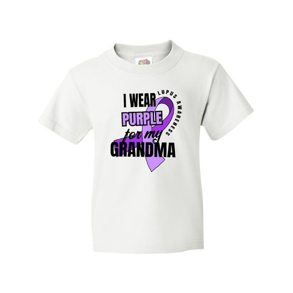 Inktastic I Wear Purple for My Grandma Lupus Awareness Youth T-Shirt