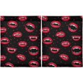 BESTKITTY Halloween Vampire Red Lips Kitchen Curtains Cafe Tier