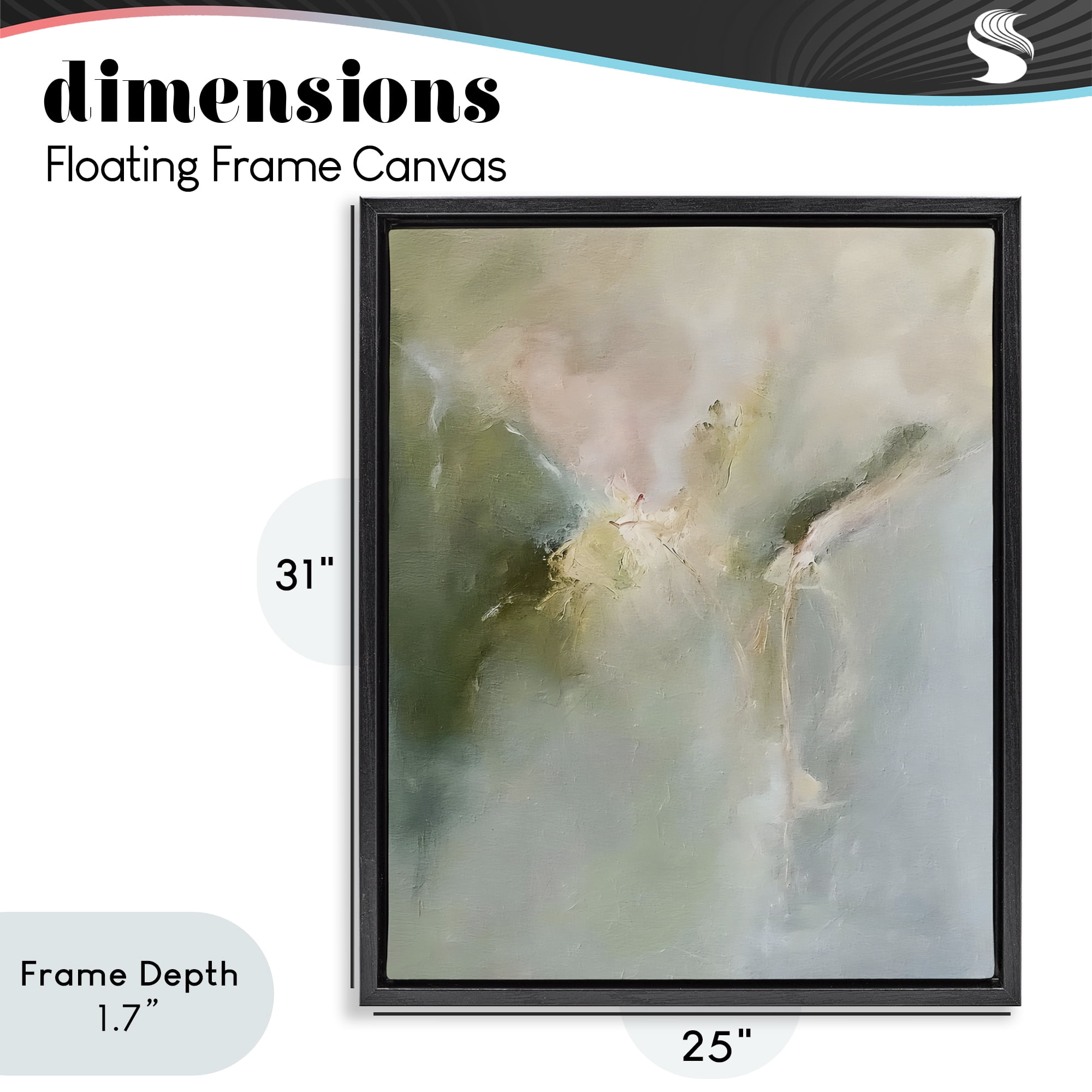 Stupell Industries Ethereal Brushwork Harmony Black Framed Floater Canvas Wall Art, design by Riley B