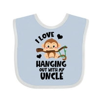 Inktastic Monkey I Love Hanging out with My Uncle Boys or Girls Baby Bib