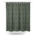 thumbnail image 1 of S4Sassy Black Cabbage Leaves Waterproof Bathroom Shower Curtain With Roller Rings Hook-60 x 70 Inch, 1 of 6
