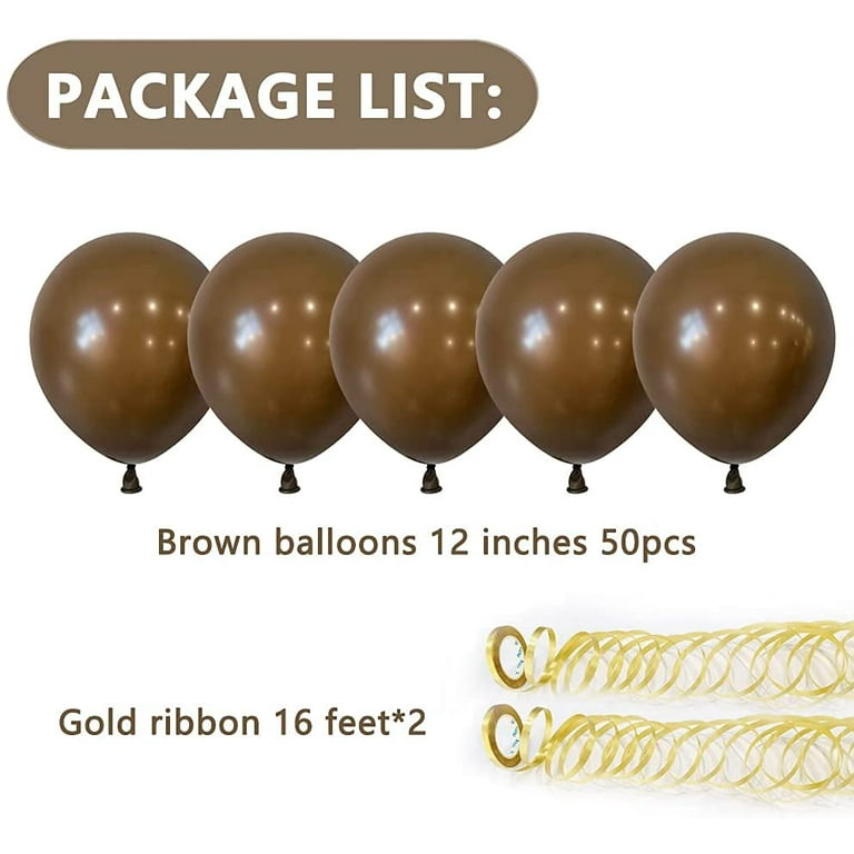 PartyWoo Chocolate Brown Balloons, 50 pcs 12 Inch Boho Brown Balloons, Dark  Brown Balloons for Balloon