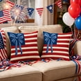 thumbnail image 5 of Fuebueo 18x18 Patriotic Pillow Covers, 2 Pack American Flag 4th of July Decorations, Cushion Cases for Sofa Couch Bedroom Living Room Decor,, 5 of 6