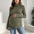 thumbnail image 4 of Gfyviroh Women's Maternity Knit Tops High Neck Ribbed Comfy Pregnancy Sweaters Long Sleeve Lightweight Slim Stretch Pullover Tops, 4 of 4