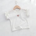 thumbnail image 4 of Fnooota Girls Cotton T-shirts, Soft Casual Short Sleeve Crew Neck Kids Graphic Tees White Size 1-3 T, 4 of 6