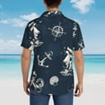 thumbnail image 3 of Lsque Vintage Marine pattern Hawaiian Shirt for Men, Unisex Summer Beach Casual Short Sleeve Button Down Shirts-X-Large, 3 of 9