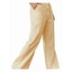 thumbnail image 1 of Pantalones de Salón A Rayas de Pierna para Mujer, Cintura Elástica y Bolsillos Amarillo XXL, 1 of 7
