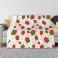thumbnail image 1 of Fotbe Strawberry Floral Manta de Franela con Estampado, Manta Ultrasuave para Cama, Sofá, Auto, Hipoalergénica y Antibolitas-50"x40", 1 of 6