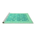 thumbnail image 2 of Ahgly Company Machine Washable Indoor Rectangle Oriental Turquoise Blue Modern Area Rugs, 4' x 6', 2 of 4