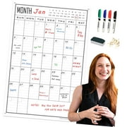 FREEAMG Oversized Wall Monthly Calendar, 24x36 Inch Large Vertical Blank White Board Calendar Suitable for Narrow Walls, Laminated Erasable 30-Day Schedule Planner Poster for , Office, Classroom