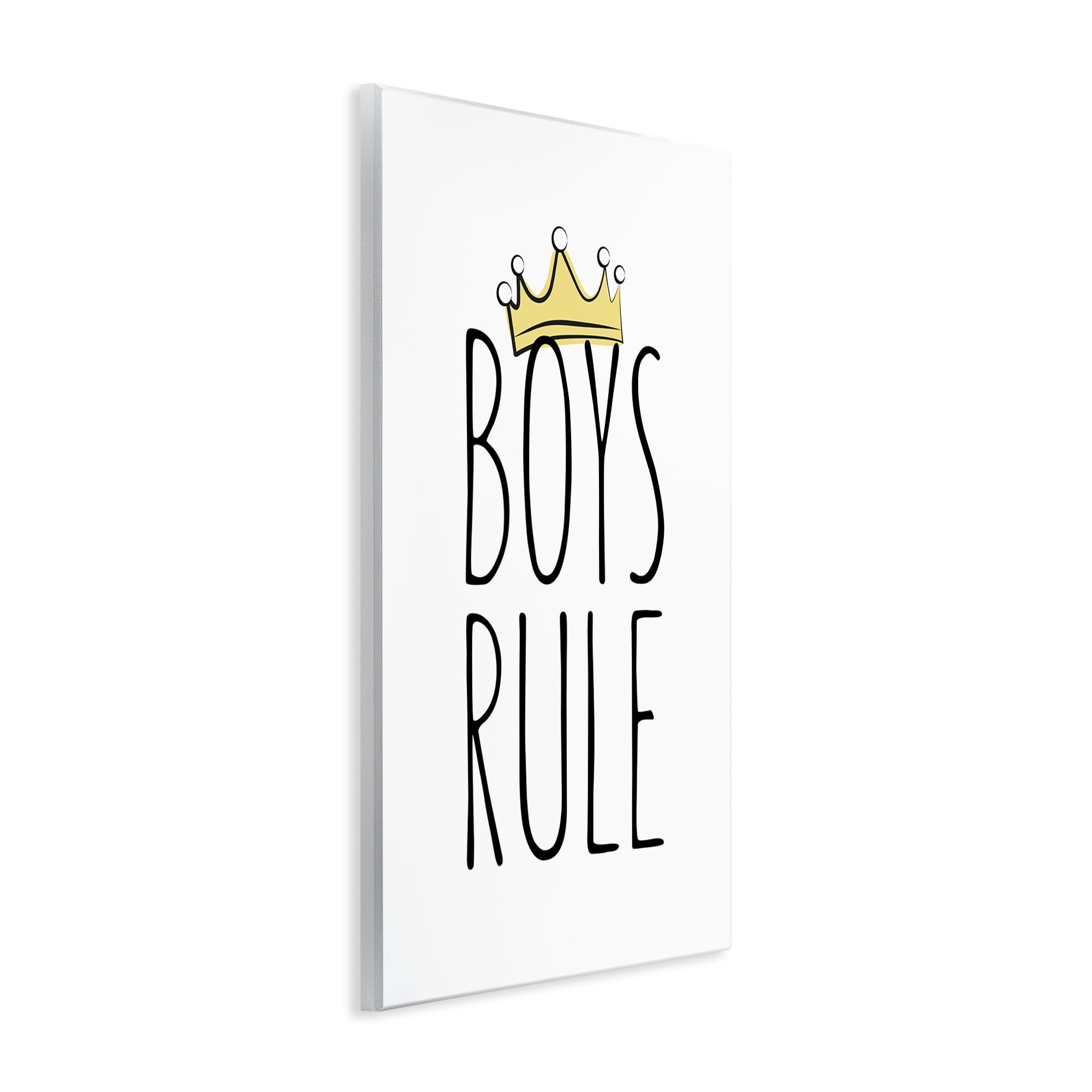 Stupell Industries Boys Rule with Crown Text & Numbers Painting Unframed Art Print Wall Art, 10 x 15