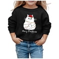 thumbnail image 2 of Tfken Christmas Cute Sweatshirts For Girls Black Cat Graphic Fall Winter Pullover Long Sleeve Crewneck Soft Casual Top Xmas Holiday Party Clothes Size,3-10 Years Black, 2 of 4