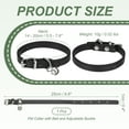 thumbnail image 2 of Dog Collar with Bell, Pu Leather Cat Collars Pet Basic Soft Padded Adjustable Buckle, 10" (Black, 1 Pcs), 2 of 7