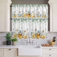 thumbnail image 4 of 3 Piece Kitchen Curtains and Valances Set Eucalyptus Leaves Cafe Curtains 24 Inch Length Daisy Flower Spring Watercolor Country Floral Bee Valance & Tier Curtain for Living Room 54"x18"+27"x24"*2, 4 of 6