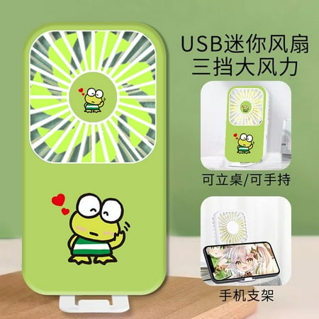 

Kawaii Sanrio Keroppi Girl Handheld Usb Rechargeable Model Portable Small Fan Desktop Electric Fan Anime Figure Festival Gift