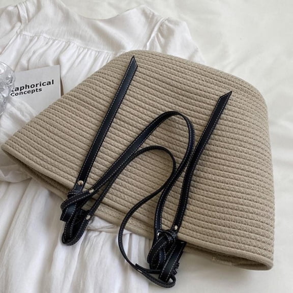 IELGY large-capacity cotton thread woven french style all-match commuter shoulder bag women