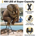 thumbnail image 6 of RTVR 36-inch Round Collapsible Folding Stool with 400 lbs Capacity, Set of 2, Padded PU Leather, Black with Back for Indoor Outdoor, 6 of 9