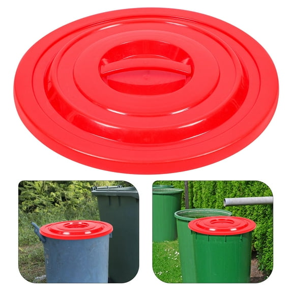 HOMEMAXS Plastic Sanitation Trash Can Lid Outside Garbage Can Lid Functional Waste Bin Cover