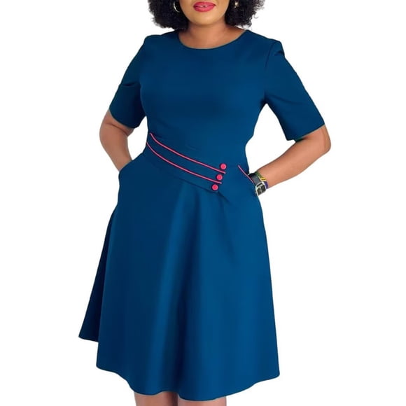 Women's Vintage Evening Party Cocktail Dress A Line Casual Work Teacher Dress