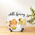 thumbnail image 5 of Honeii Hello Spring Sunflower Gnomes Print Elegant Bone China Decorative Plate, Porcelain Plate,Art Crafts,Ceramic Ornaments for Home Office Wall Decor-6in, 5 of 5