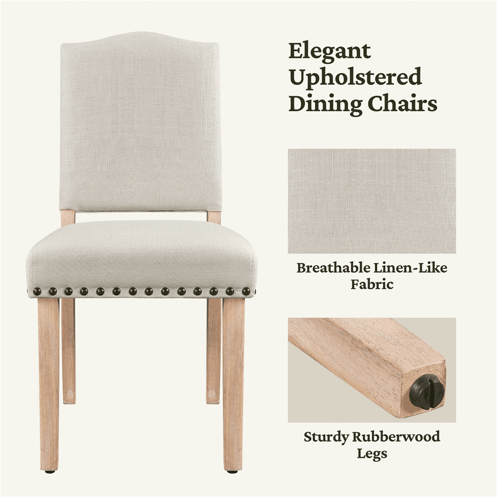 Renwick 2PCS Upholstered Dining Chairs, Beige