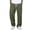 Z61 Army Green, variant on Summer Pants for Men Drawstring Casual Straight Leg Cotton Pants Textured Relaxed Fit Lightweight Breathable Travel Vacation Boho Clothes with Pockets Khaki,M