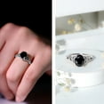 thumbnail image 3 of Rosec Jewels Real Black Onyx Solitaire Engagement Ring (7X9mm Oval, AAA Grade) - Celtic Knot Ring for Women - with Jewelry Box, 14K White Gold, US 12.50, 3 of 8
