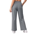 thumbnail image 5 of Women's Loose Casual Sweatpants, Solid Color Plus Size Pants with Elastic Waist Drawstring and Side Pockets, Home & Travel Wear | VerBelle,Dark Gray 4XL, 5 of 7