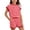 1-Red16, variant on Byoo Girls' Striped Clothes Set Short Sleeve Tee Shorts Set 2 Piece Pocket Outfit