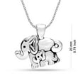 thumbnail image 5 of LeCalla 925 Sterling Silver Light-Weight Mother Elephant Pendant Necklace Jewelry for Women and Teen 20" Inch, 5 of 9