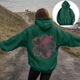 thumbnail image 5 of YDFCWXW Y2K Hoodie for Women Teen Girls Hibiscus Embroidered Pullover Hooded Top Cute Floral Preppy Hoodies Sweater Sweatshirts Green, L, 5 of 7