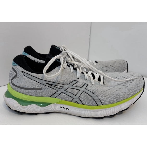 Asics Gel Nimbus 24 Mens 6.5 White Green 1011B359 Athletic Running Sneakers