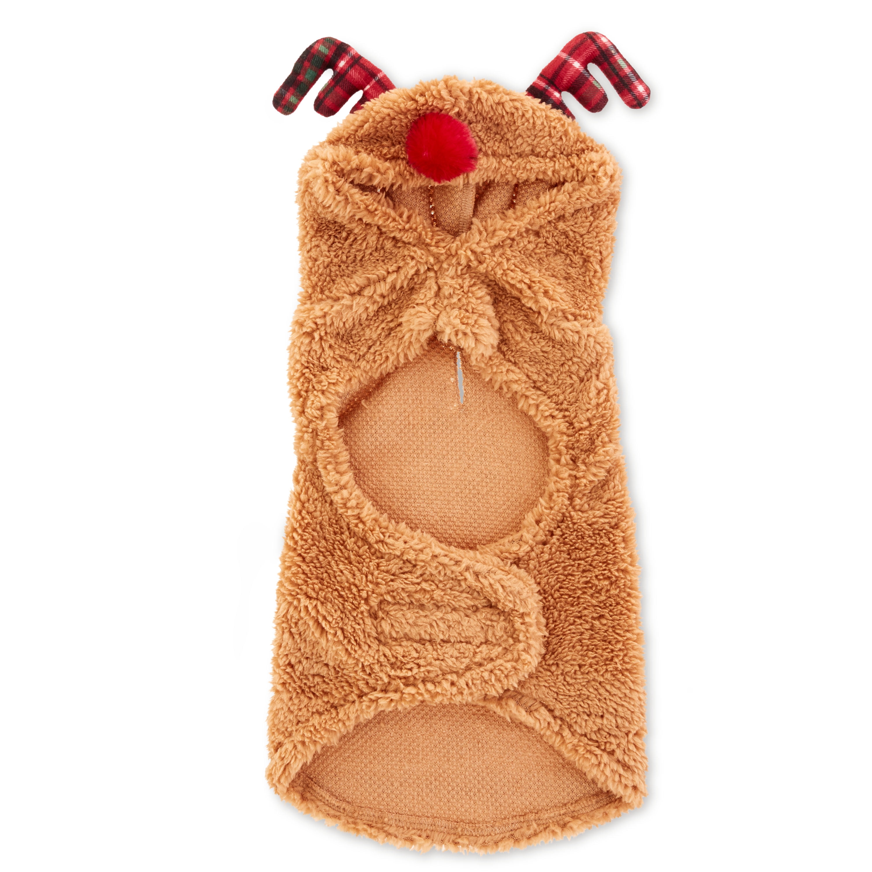 Vibrant Life, Holiday Dog Clothes, Reindeer Dog or Cat Jacket, Tan, S