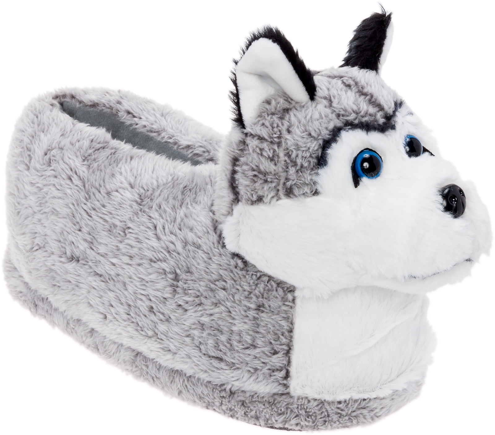 Silver Lilly Siberian Husky Slippers - Animal Slippers Novelty House Shoe (Grey / Black, X-Large) - Walmart.com