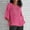 Hot Pink, variant on Fznquz Women's T-Shirts Gray Crewneck Plain 3/4 Sleeve Tees Fall Winter Casual Solid Color Tee,S