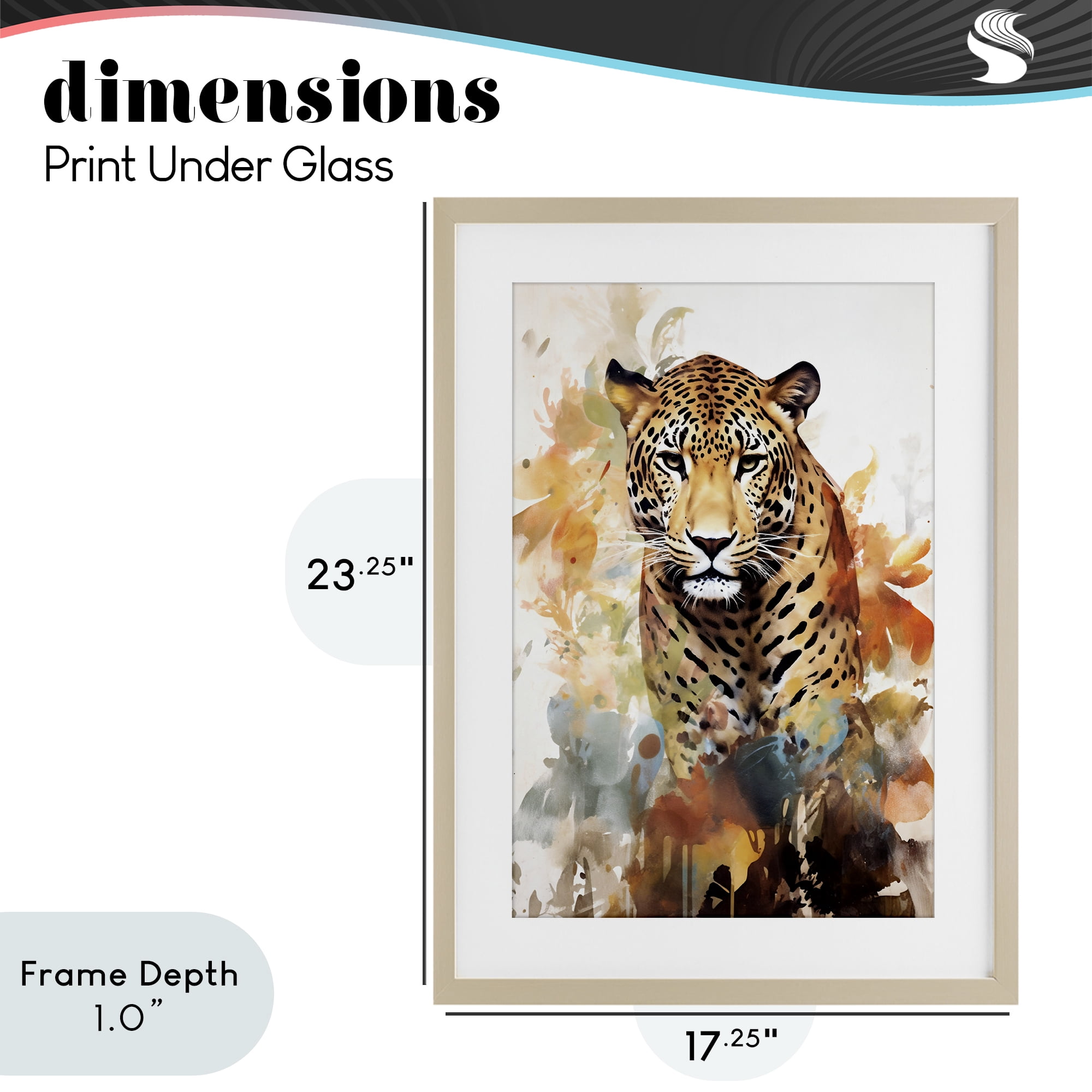 Stupell Industries Wild Cheetah Grace Birch Framed Print Under Glass, design by Ray Powers