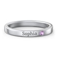 thumbnail image 1 of Stackable Birthstone Ring with Engraving - Amethyst (February), 1 of 7