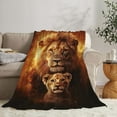 thumbnail image 5 of Lion Throw Blanket Lion Cub and Lion Gifts for Kids Girls Boys Adults Women Men Soft Cozy Warm Plush Fluffy Fuzzy Fleece Blanket Birthday Festival Decor Golden Lion, 5 of 5
