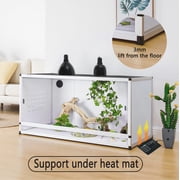 ToxiRium 40x16x16inch 40 Gallon Stackable PVC Reptile Enclosure for Bearded Dragon, Lizard and Snake, Large Terrarium with Sliding Door Lock