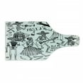 thumbnail image 1 of Mexican Cutting Board, Day of the Dead Dancers Themed Woman and Man Skeleton Playing Music Design, Decorative Tempered Glass Cutting and Serving Board, Wine Bottle Shape, Black White, by Ambesonne, 1 of 1