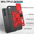 thumbnail image 3 of for Samsung Galaxy A54 5G Case with Anti-Explosion Screen Protector, Heavy Duty Shockproof with 360° Rotation Metal Kickstand [Military Grade] Protective Case for Samsung A54 5G, Red, 3 of 14