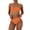 Orange, variant on Swim Suits for Women Sexy Ribbed Swimsuit Bandeau Crew Neck Bikinis Cheeky Black Womens Bikini,L