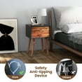 thumbnail image 6 of Costway End Table W/Drawers and Storage Wooden Mid-Century Accent Side Table Multipurpose for Bedroom Living Room Home Furniture Nightstand-Black, 6 of 10