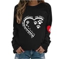thumbnail image 2 of Fartey Chandails en Molleton Graphiques Cœur Patte Mignons pour Femmes Manches Longues Col Rond Chemises Amples Confortables Automne Ajusté Chandail Tops, 2 of 4