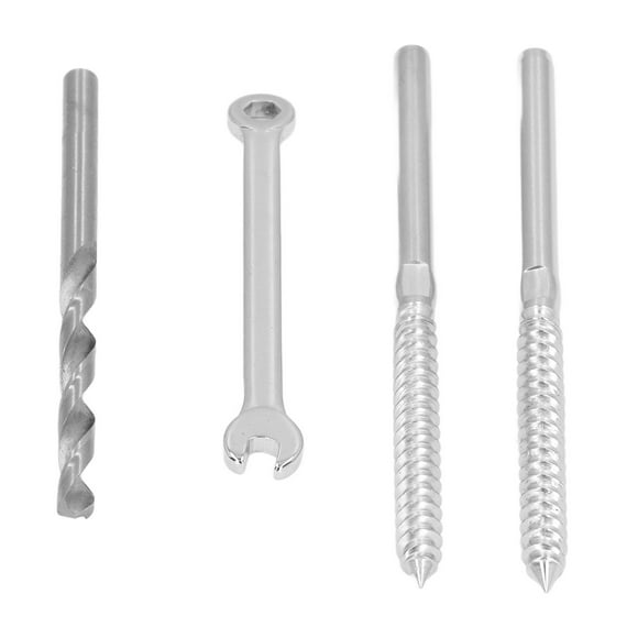 Deck Cable Railing System, 1/8in Left Right Thread 316 Stainless Steel Swage Lag Screw Rustproof For Wooden Pole