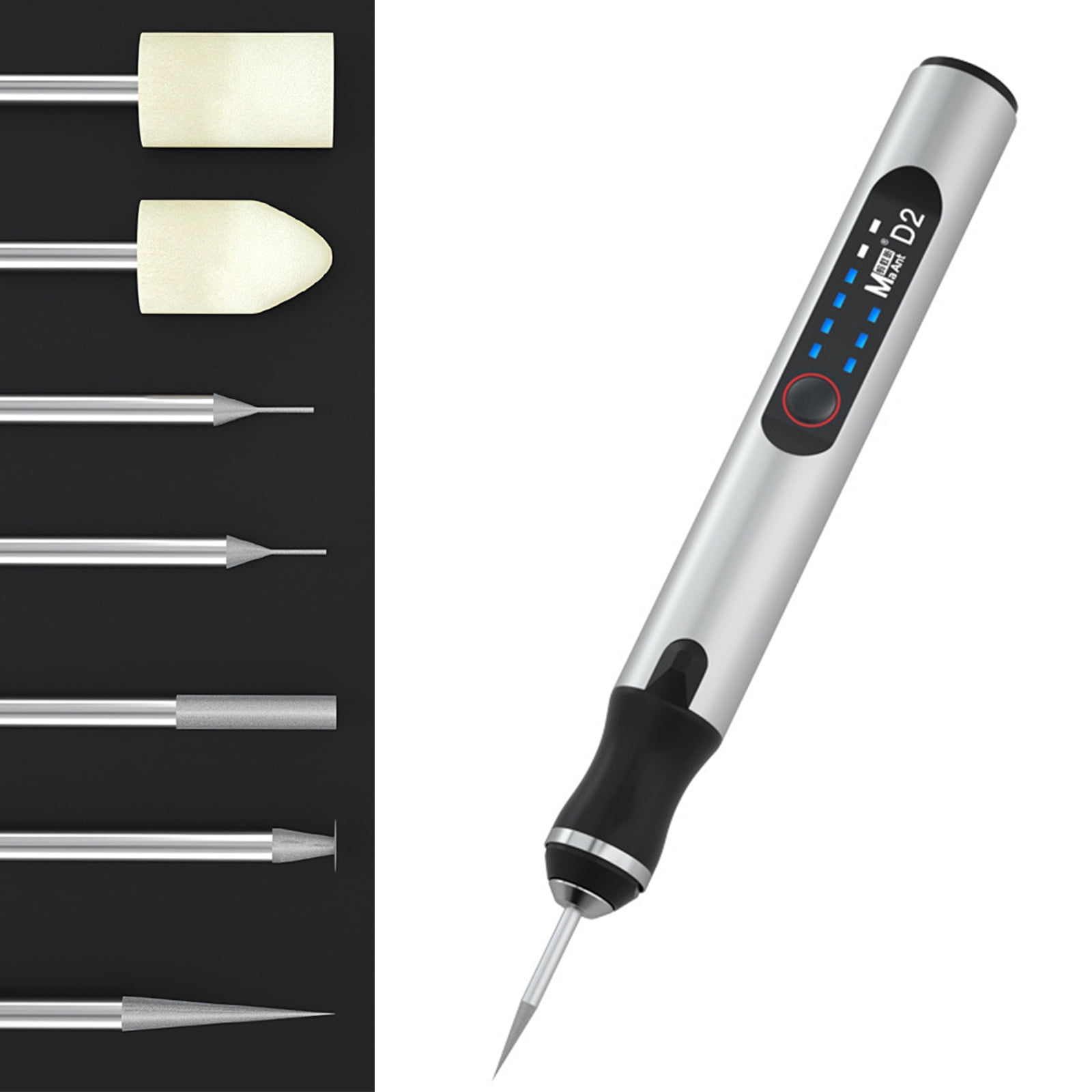 BIBABLYKE Electric Engraving Pen with 7Bit USB Rechargeable Cordless Engraving Machine Cordless Rotary Tool for Carving Glass Wood