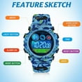 thumbnail image 3 of Digital Watch,son Digital Outdoor Sport Waterproof Watch,with Calendar 12/24H Alarm 7 Colorful Backlight Stopwatch Wristwatch for 3-15 Years Old, 3 of 7