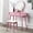 Pink, variant on Contemporary Vanity with Round Mirror and Stool / Perfect for Home Daily Makeup